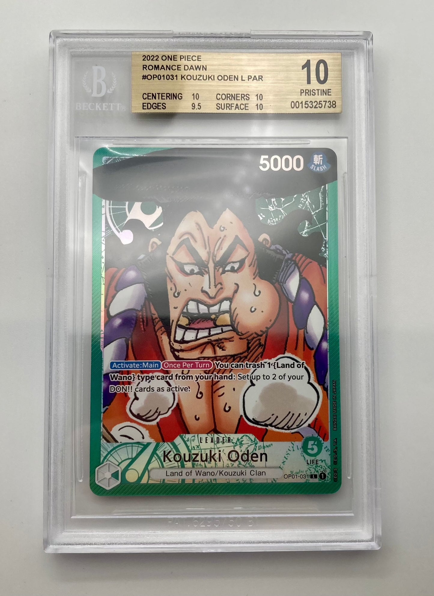 BGS 10 - Kouzuki Oden - Alt Art Leader OP01-031 - Romance Dawn - Premium from Hero Cards - Just $265! Shop now at Hero Cards