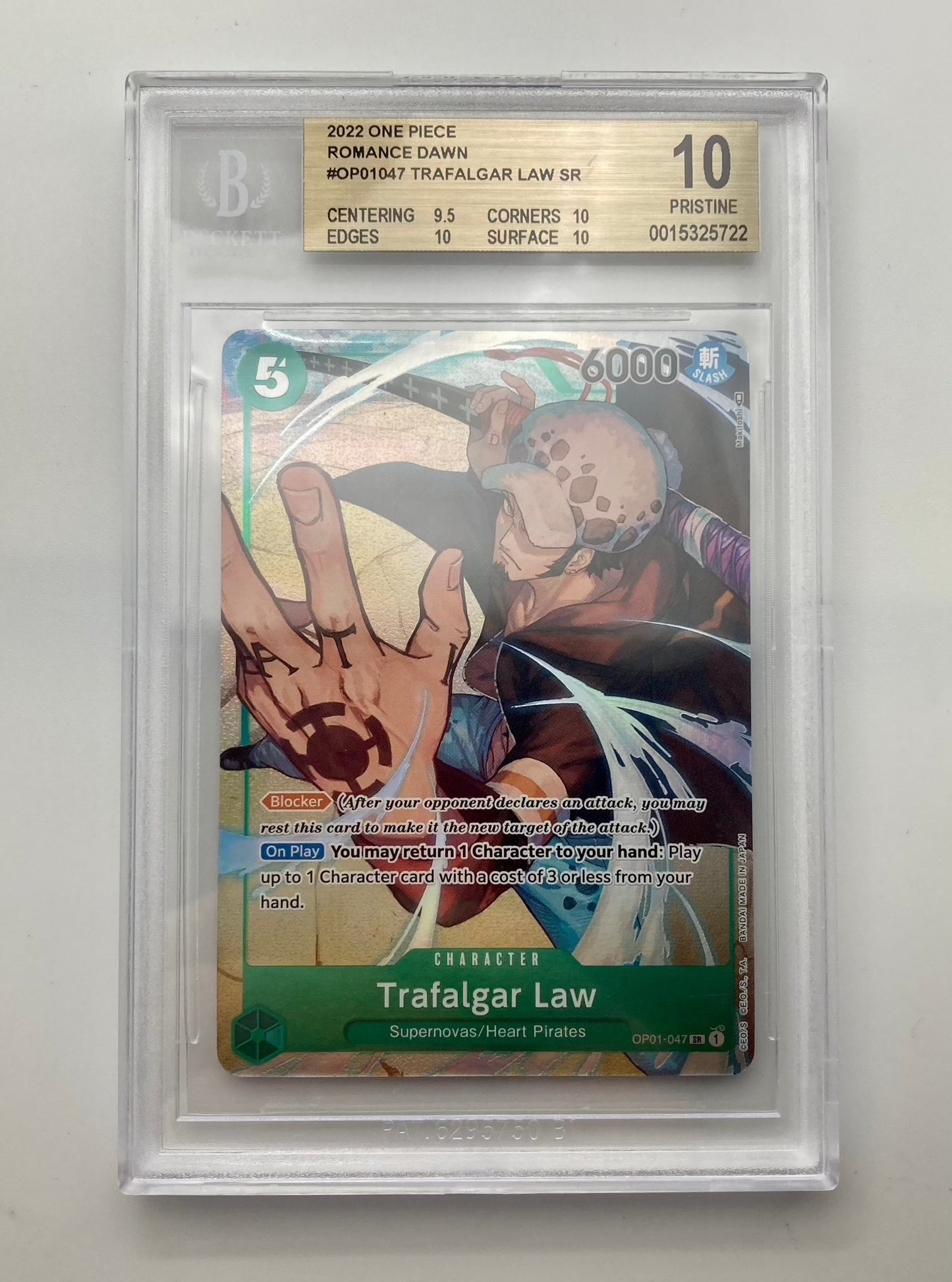 BGS 10 - Trafalgar Law - Alt Art - OP01-047 SR - Romance Dawn - Premium from Hero Cards - Just $200! Shop now at Hero Cards