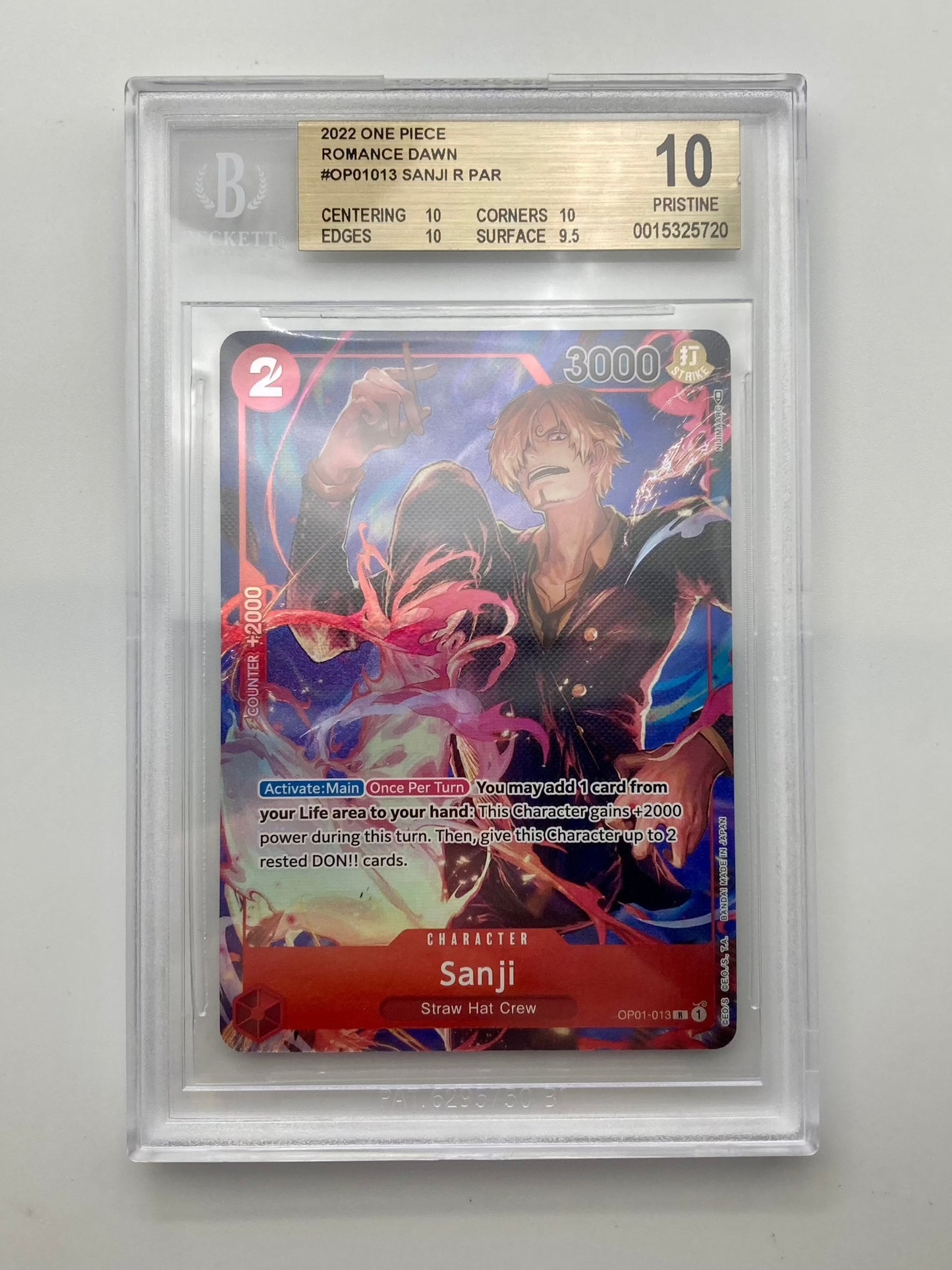 BGS 10 - Sanji - Alt Art - OP01-013 R - Romance Dawn - Premium from Hero Cards - Just $200! Shop now at Hero Cards
