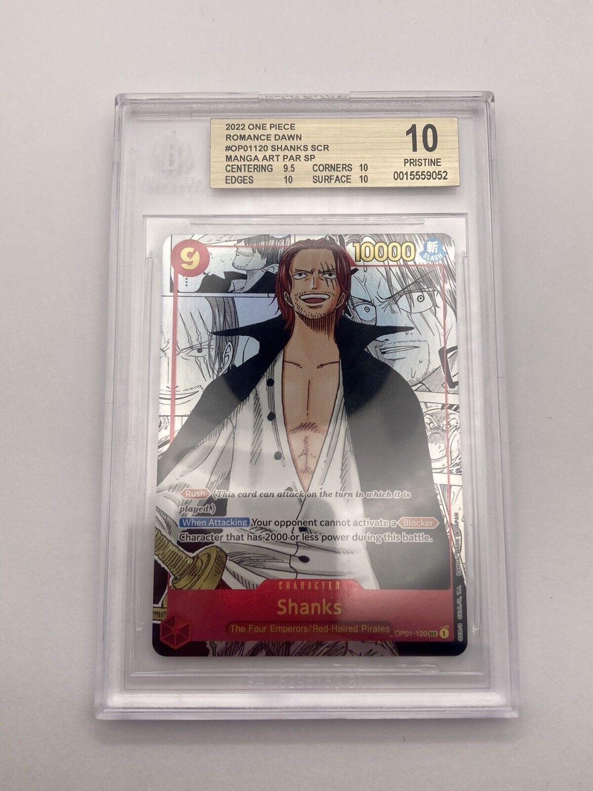BGS 10 - Shanks - Manga Alt Art Parallel OP01-120 - Romance Dawn - Premium from Hero Cards - Just $3495! Shop now at Hero Cards