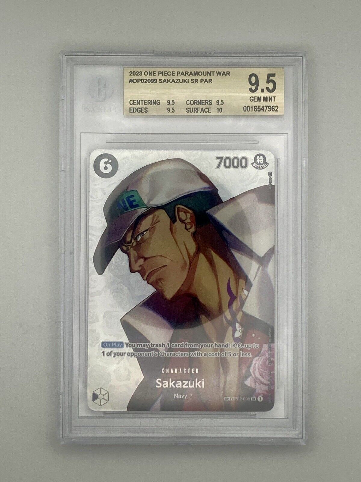 BGS 9.5 - Sakazuki - OP02-099 SR - OP04 SP Alt Art - One Piece Card Game | Best Price in 2024 at Hero Cards BGS 9.5 - Sakazuki - OP02-099 SR - OP04 SP Alt Art - One Piece Card Game | Best Price in 2024 at Hero Cards
