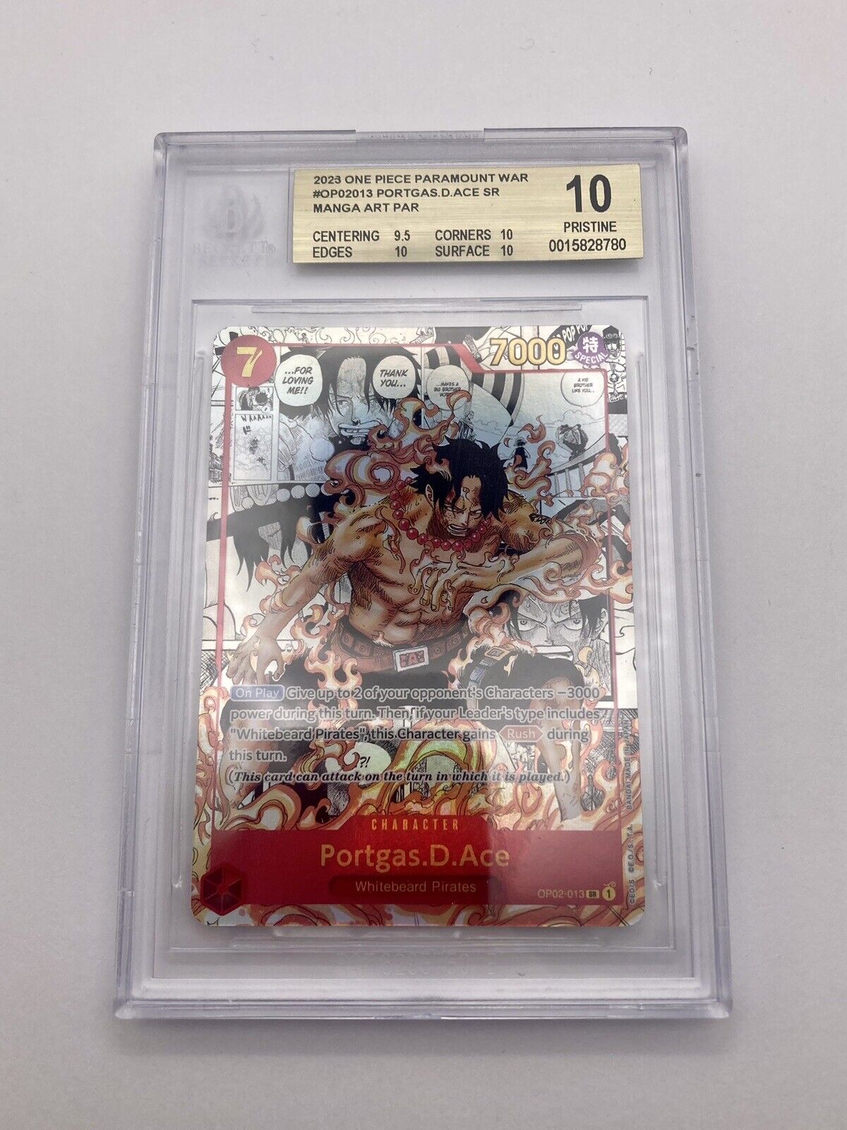 BGS 10 - Portgas.D.Ace OP02-013 SR - Manga Alt Art Parallel - Premium from Hero Cards - Just $3695! Shop now at Hero Cards