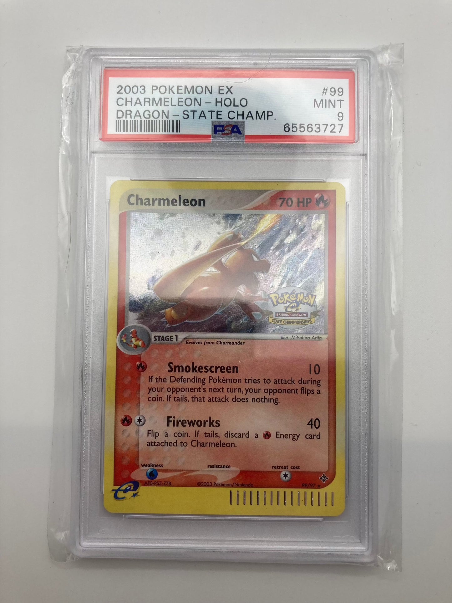 PSA 9 - Charmeleon 99/97 Secret Rare - EX Dragon Pokemon TCG State Championships - Premium from SPJCards - Just $180! Shop now at Hero Cards