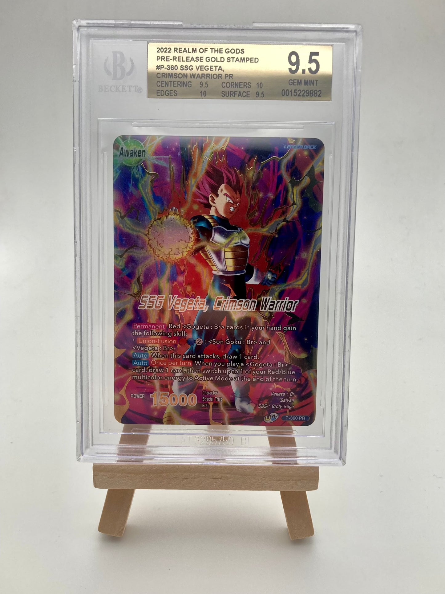 BGS 9.5 - Winner Stamped - SSG Vegeta, Crimson Warrior P-360 - Premium from Hero Cards - Just $44.95! Shop now at Hero Cards