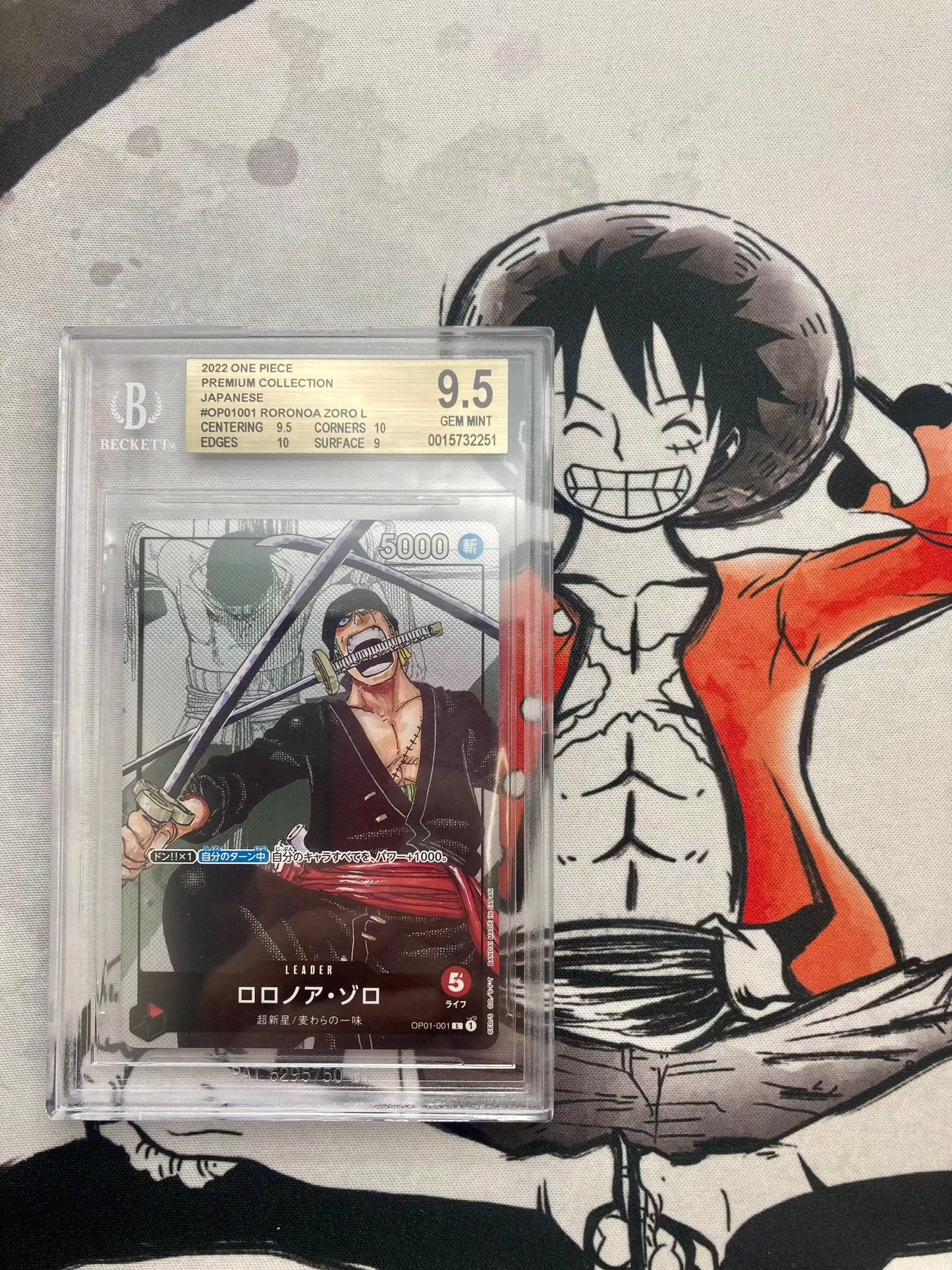 BGS 9.5 - Roronoa Zoro Premium Alt Leader OP01-001