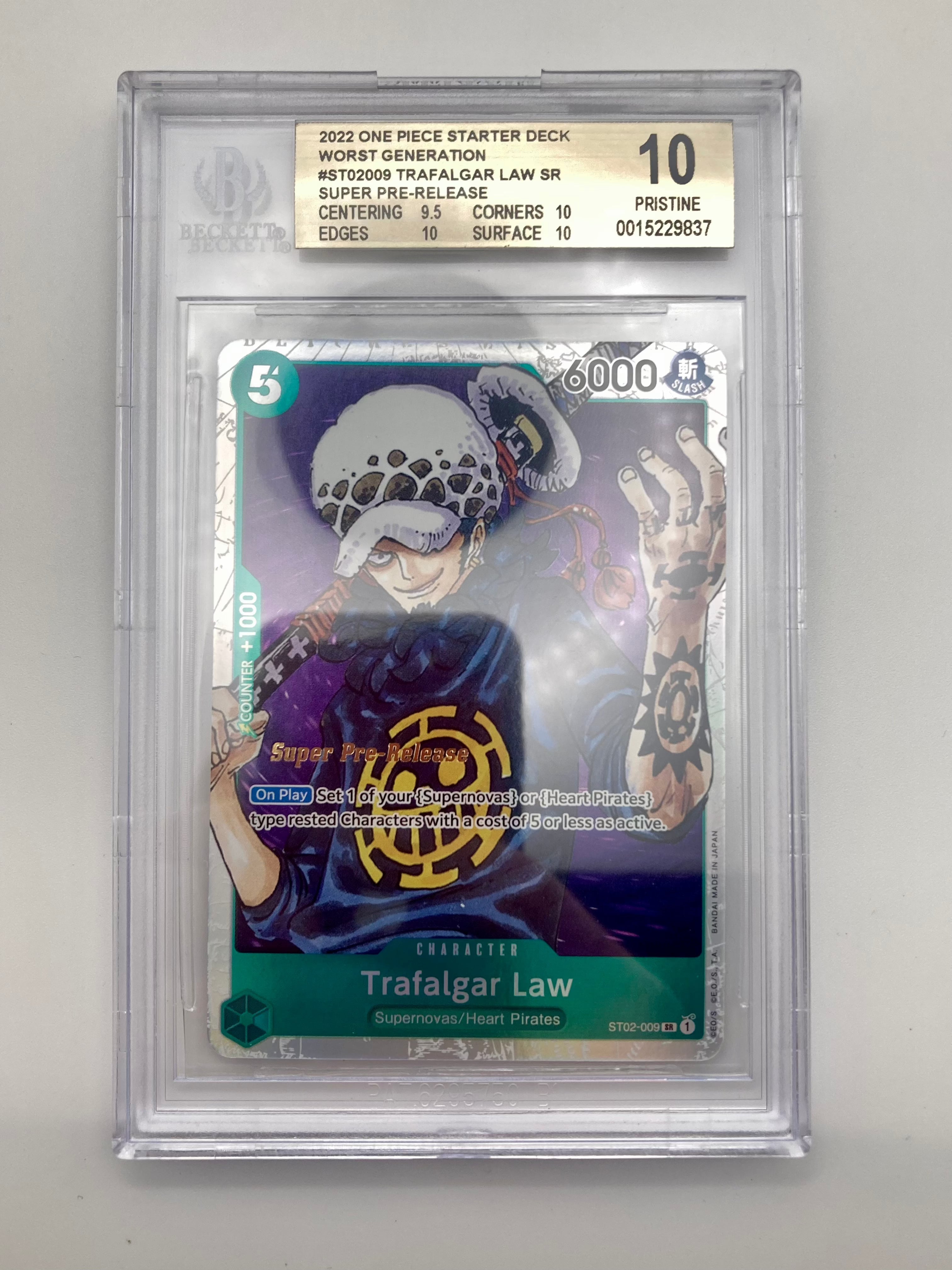 BGS 10 - Super Pre-Release - Trafalgar Law ST02-009 SR - 1st Edition ...