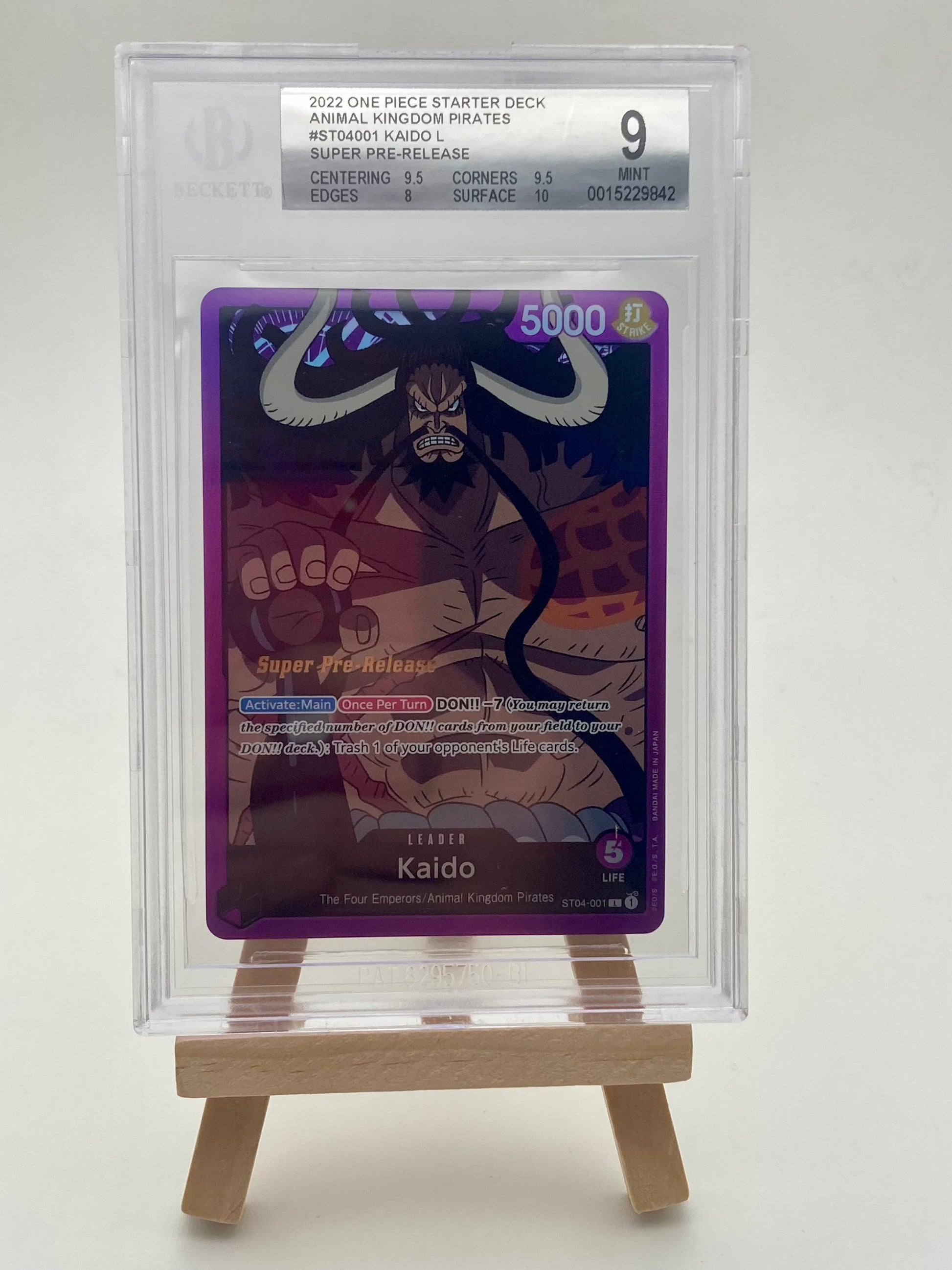 BGS 9 - Super Pre-Release - Kaido Leader ST04-001 - One Piece TCG | Best Price in 2024 at Hero Cards BGS 9 - Super Pre-Release - Kaido Leader ST04-001 - One Piece TCG | Best Price in 2024 at Hero Cards