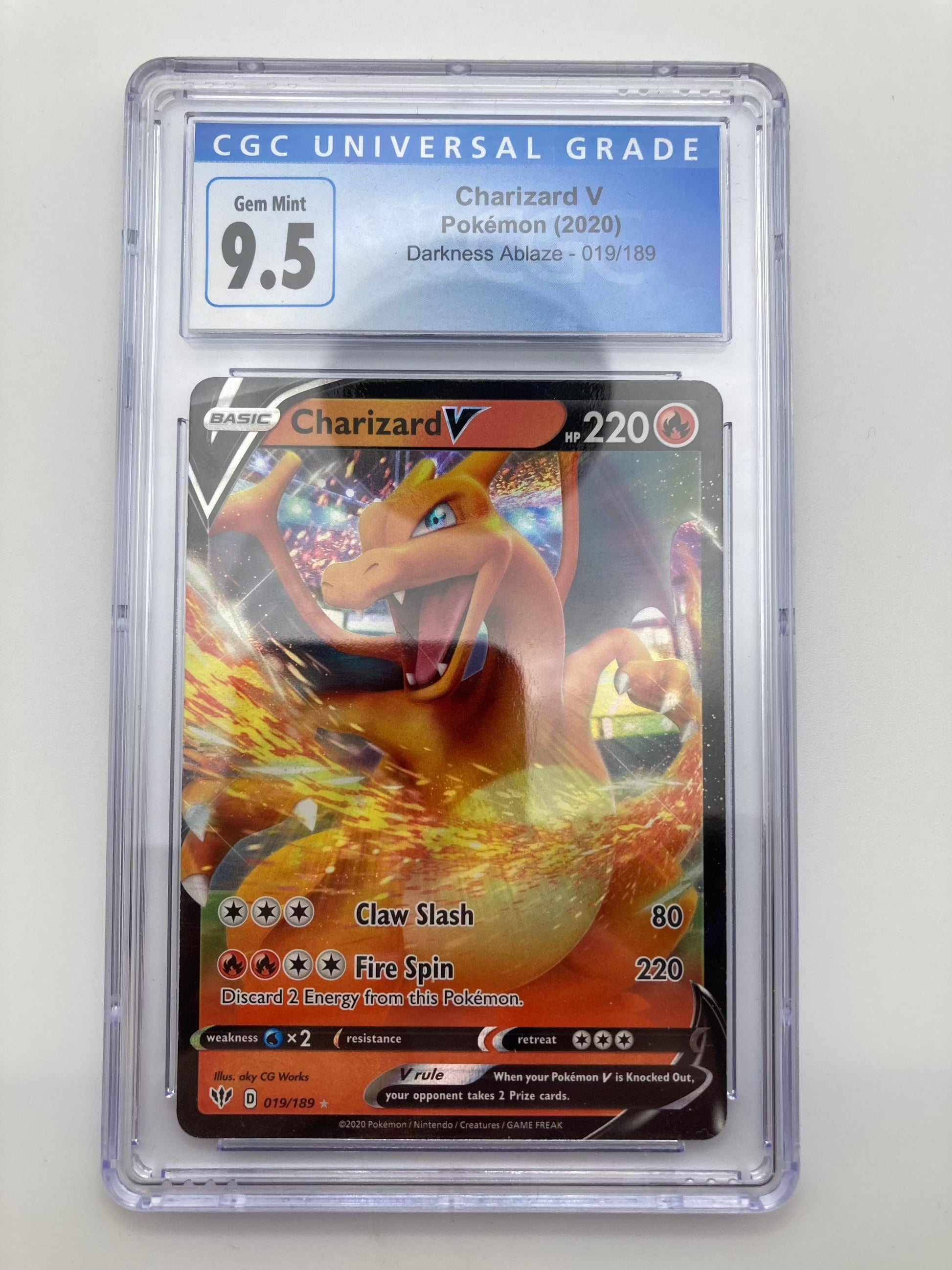 charizard v pokemon card price CGC 9.5 - Charizard V 019/189 - Darkness Ablaze